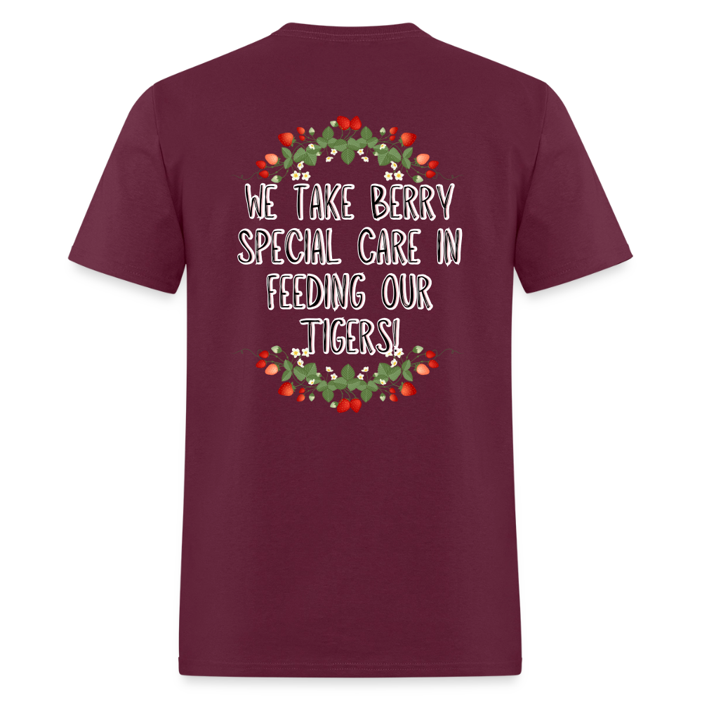 MPHS Berry Special Care in Feeding Our Tigers T-Shirt | GILDAN 5000 - burgundy