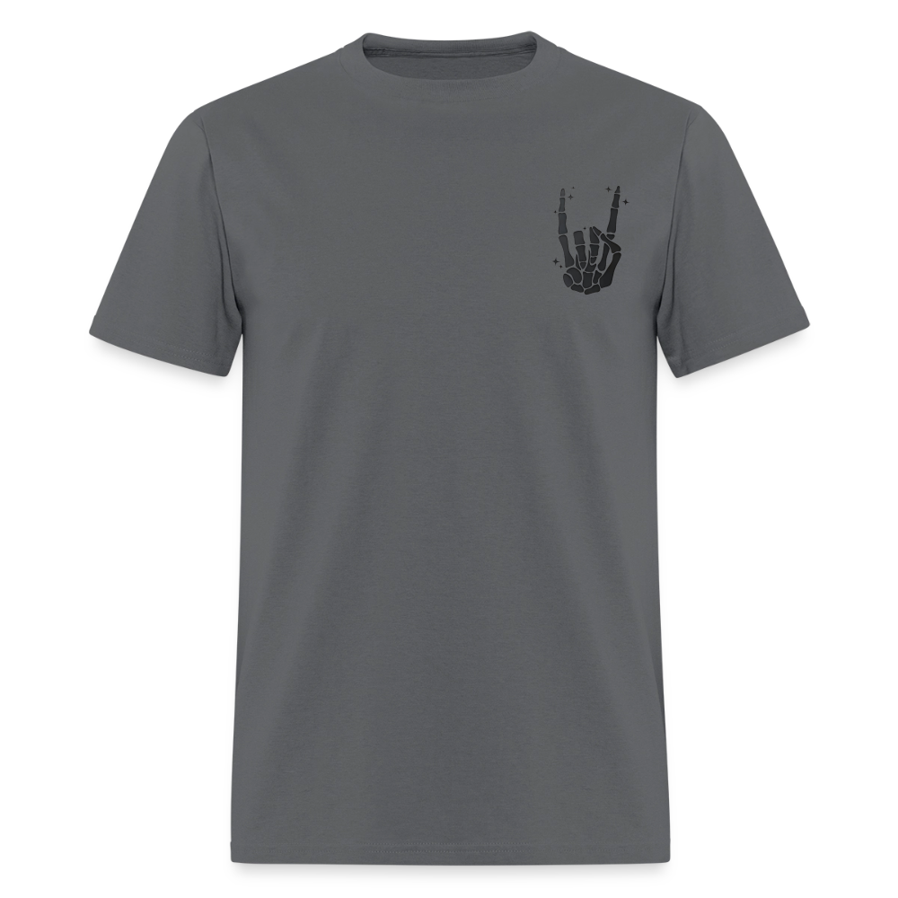 Chill the Fourth Out on Back T-Shirt | GILDAN 5000 - charcoal