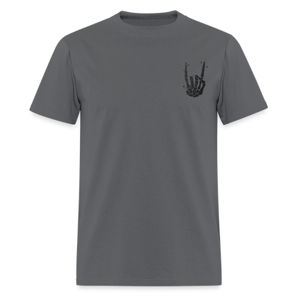 Chill the Fourth Out on Back T-Shirt | GILDAN 5000 - charcoal