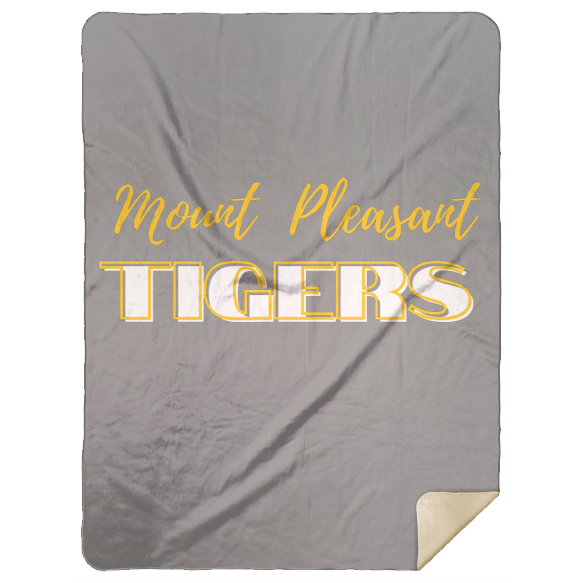 Gold MP Tigers Premium Mink Sherpa Blanket 60x80