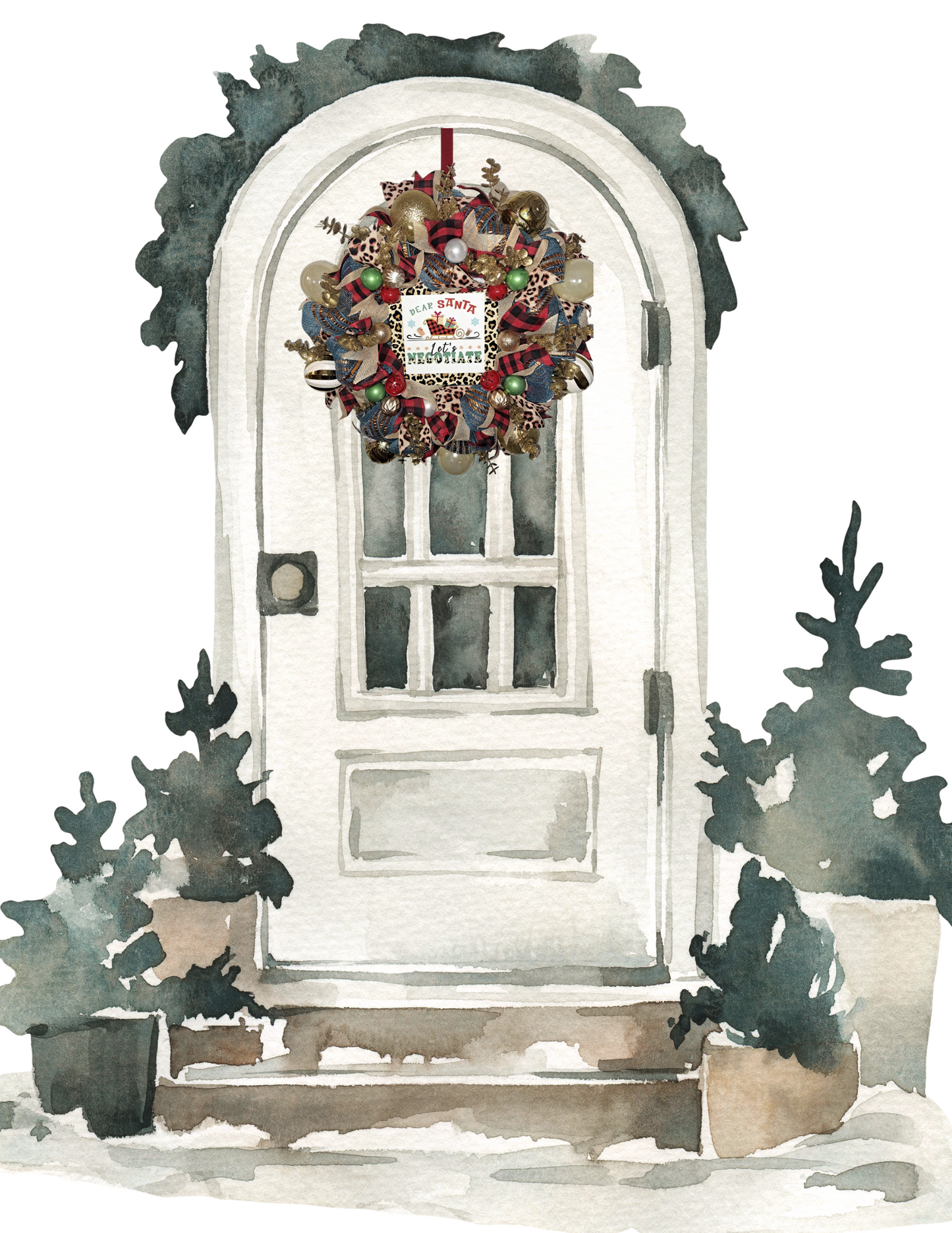 Dear Santa, Let's Negotiate Wreath