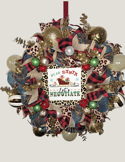 Dear Santa, Let's Negotiate Wreath