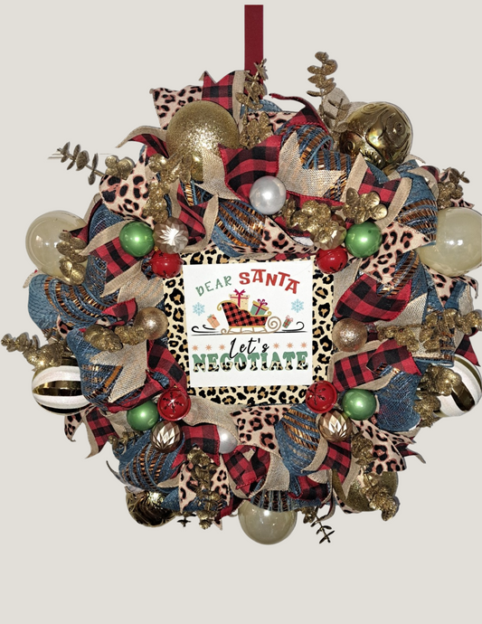 Dear Santa, Let's Negotiate Wreath