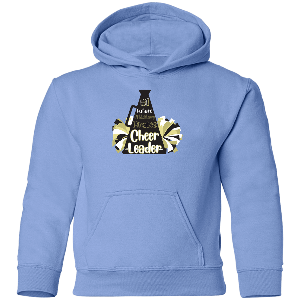 Future Pitt Pirate Cheer Megaphone Youth Pullover Hoodie