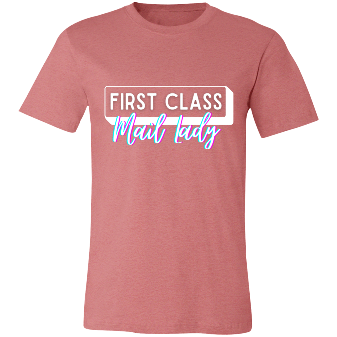 First Class Mail Lady Glitch 2- Unisex Jersey Short-Sleeve T-Shirt