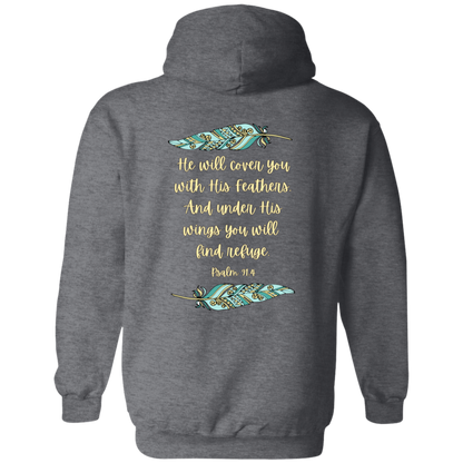 Psalm91:4 Pullover Hoodie 8 oz (Closeout)