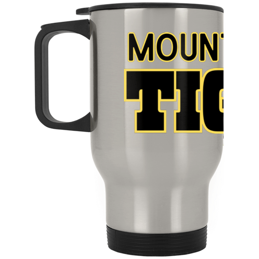 MP Black & Gold Silver Stainless Travel Mug