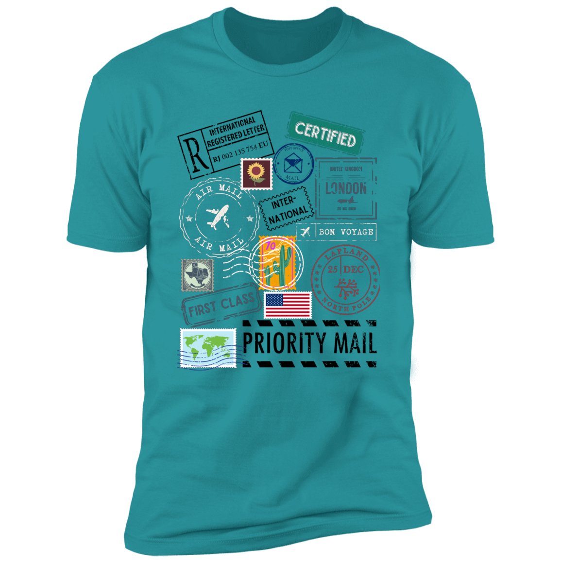 Postage Multi Premium Short Sleeve T-Shirt