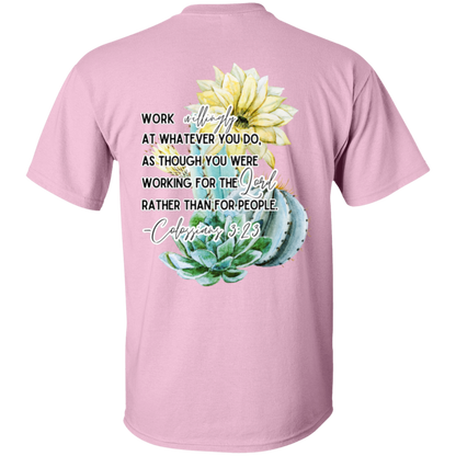 Colossians 3:23 yellow 5.3 oz. T-Shirt