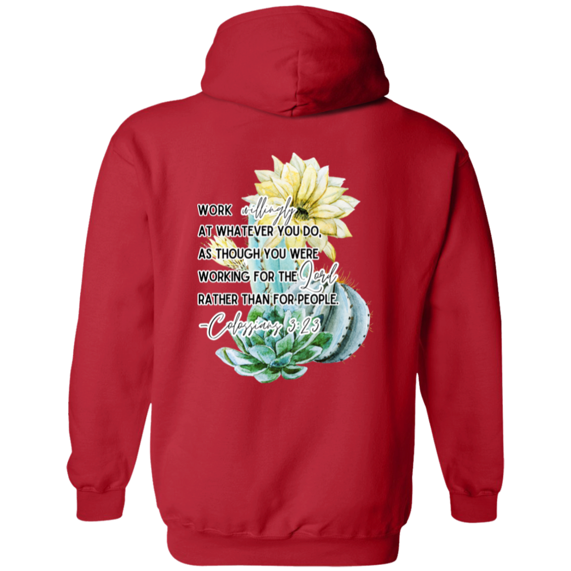Colossians 3:23 yellow Pullover Hoodie 8 oz (Closeout)
