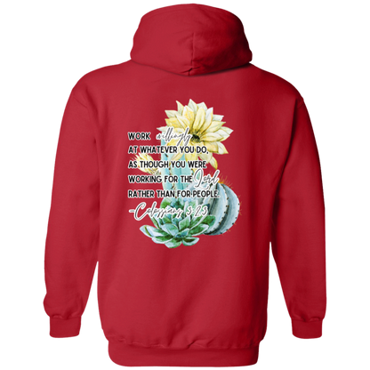 Colossians 3:23 yellow Pullover Hoodie 8 oz (Closeout)