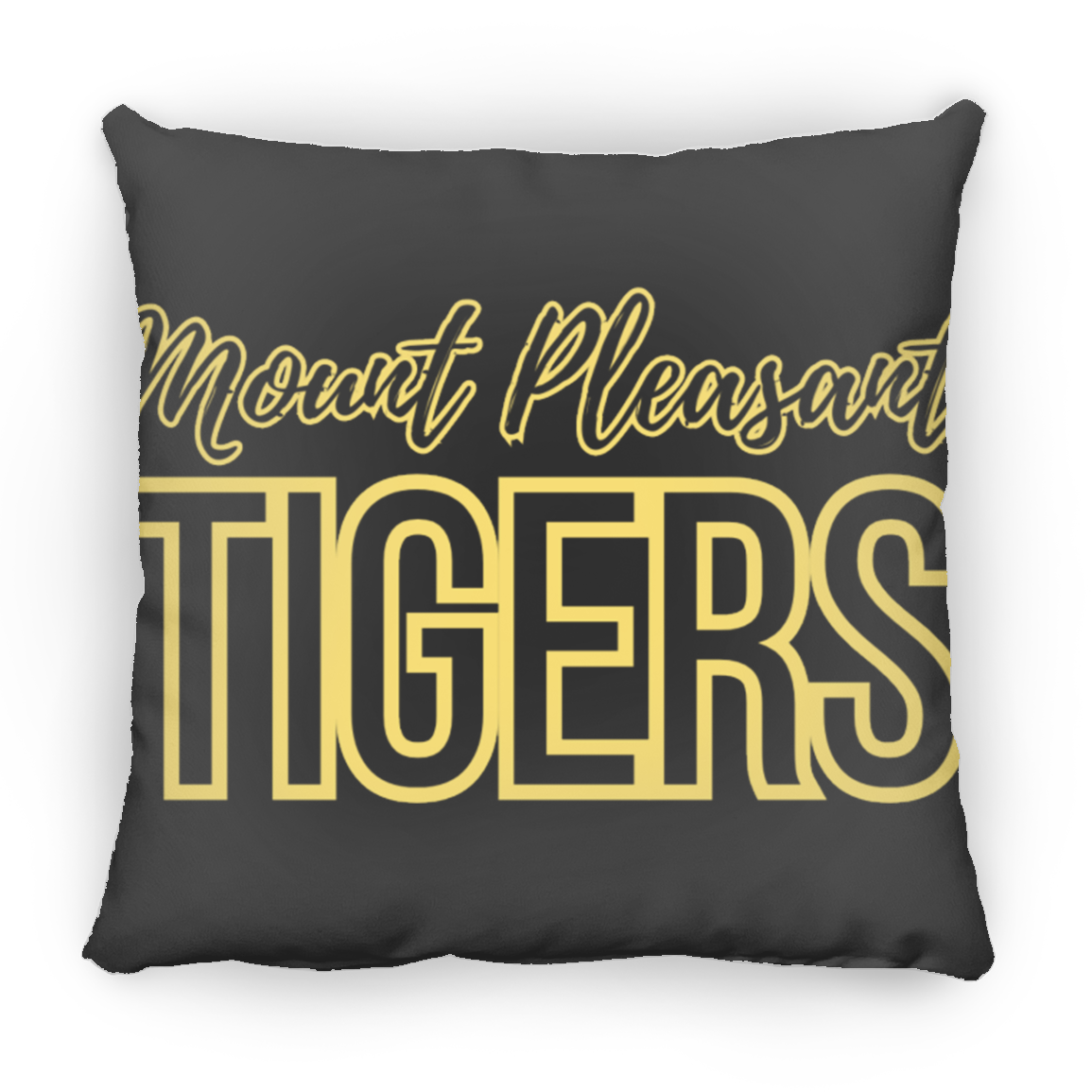 MP Tigers Gold and Black Large Square Pillow