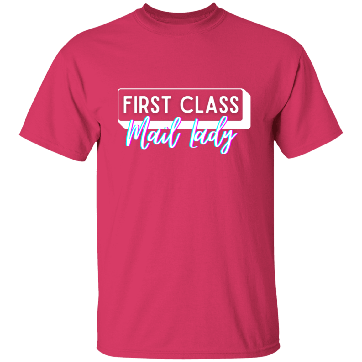 First Class Mail Lady Glitch 2- 5.3 oz. T-Shirt