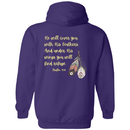 Psalm 91:4  Zip Up Hooded Sweatshirt