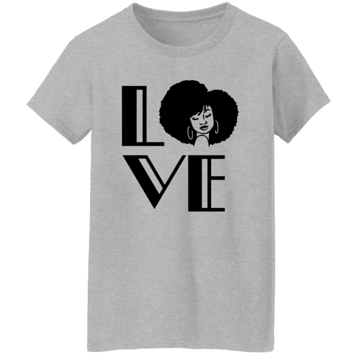 Afro Love- Ladies' 5.3 oz. T-Shirt