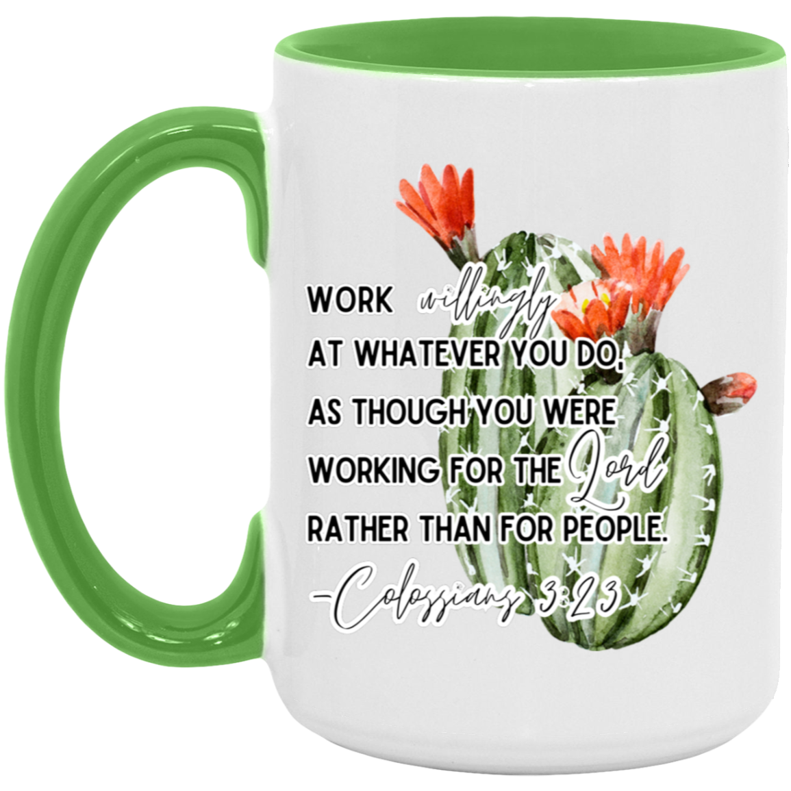 Colossians 3:23 red  15oz Accent Mug
