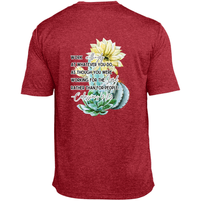 Colossians 3:23 yellow Heather Performance Tee