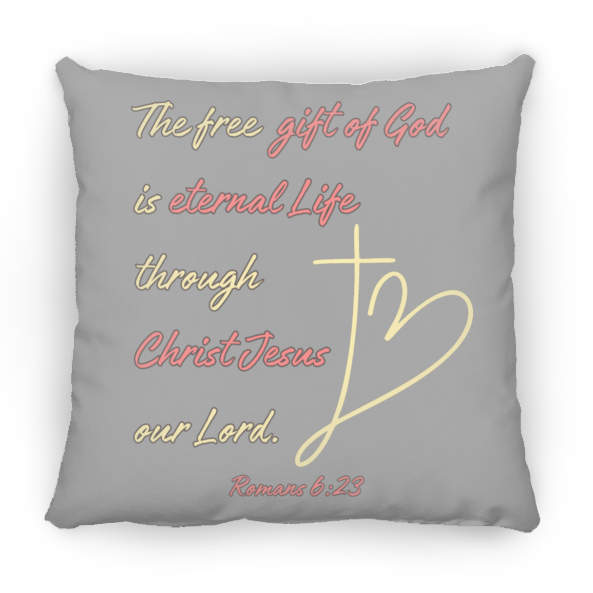Romans 6:23 Medium Square Pillow