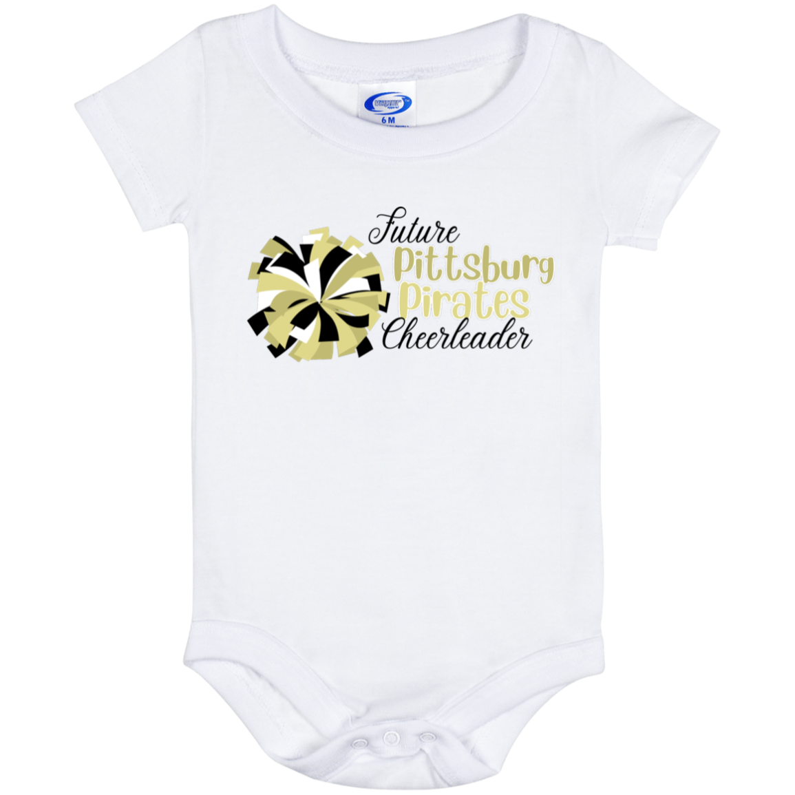 Future Pitt Pirate Cheer Pom Baby Onesie 6 Month