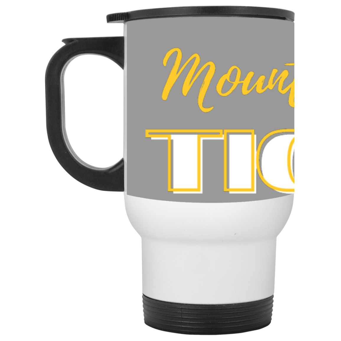 Gold MP Tigers White Travel Mug