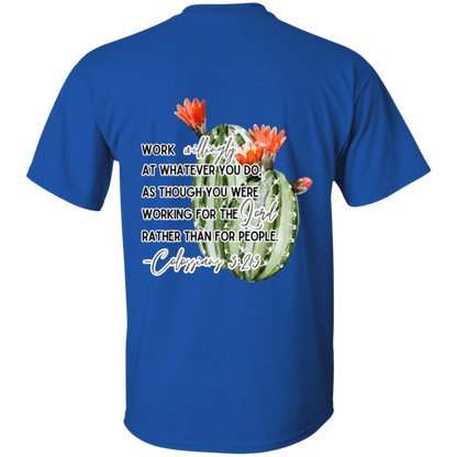 Colossians 3:23 red 5.3 oz. T-Shirt