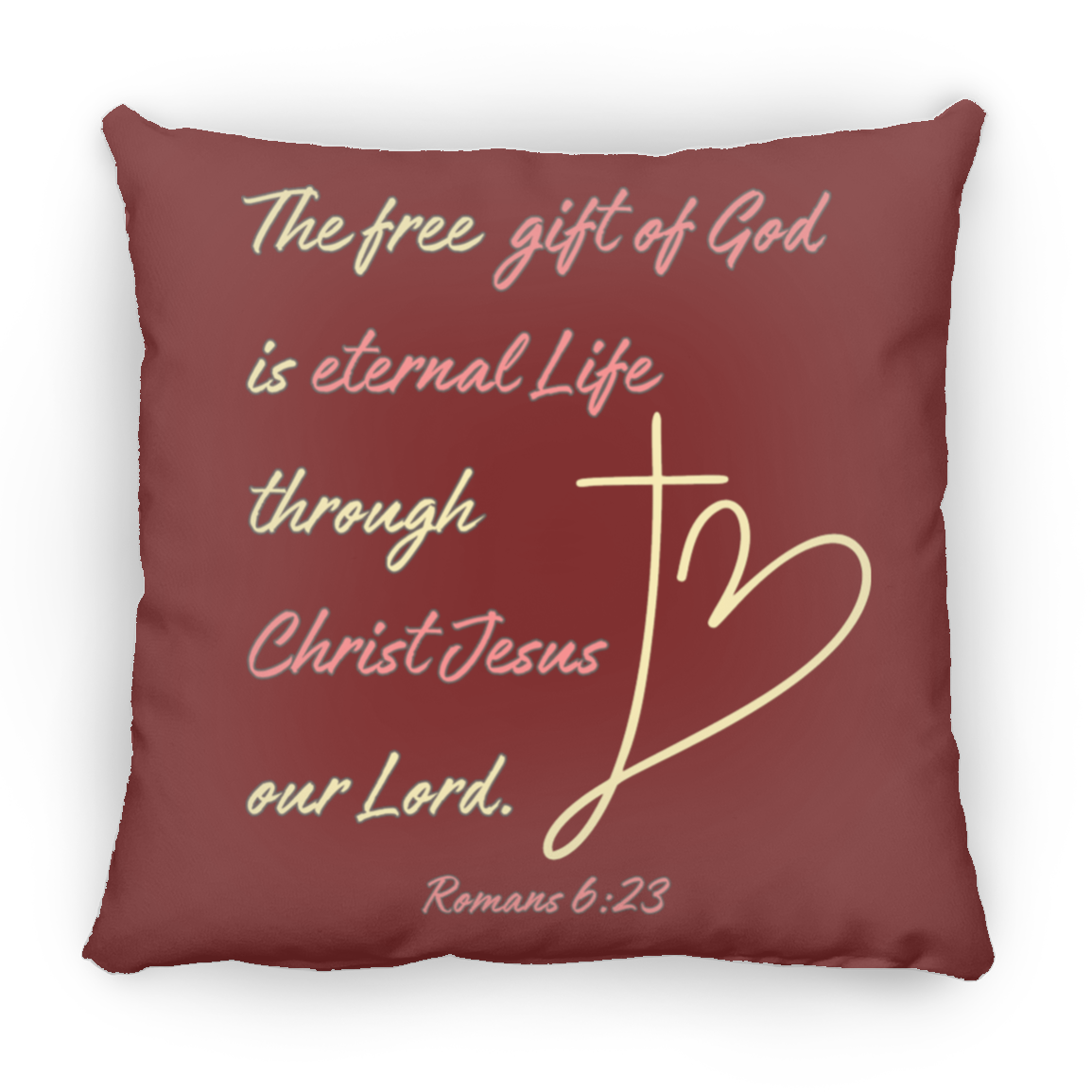 Romans 6:23 Medium Square Pillow