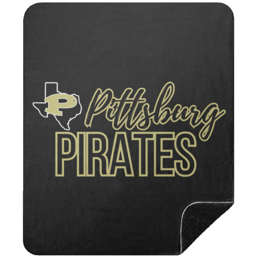 Pitt Pirates Premium Black Sherpa Blanket 50x60