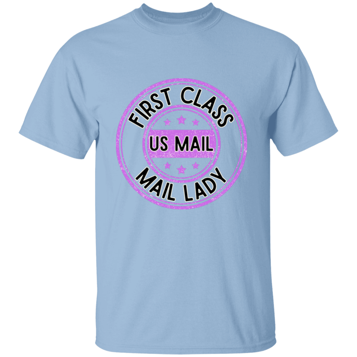 First Class Mail Lady Purple- S-6xl- 5.3 oz. T-Shirt