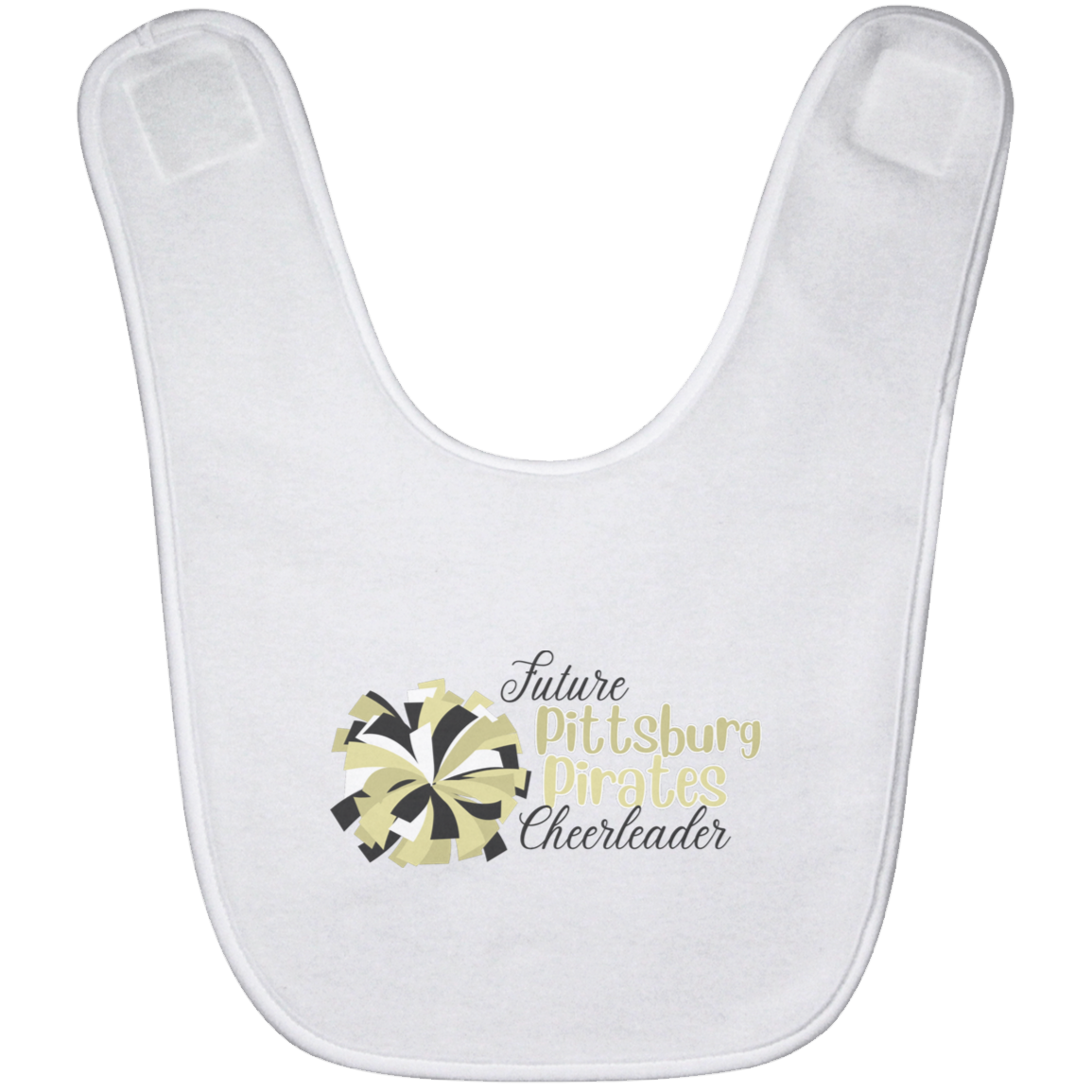 Future Pitt Pirate Cheer Pom Baby Bib