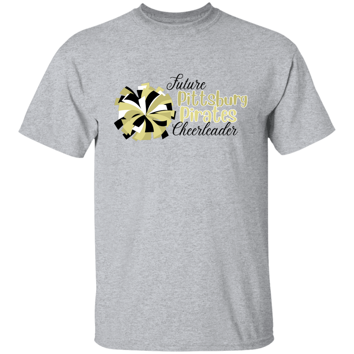 Future Pitt Pirate Cheer Pom Youth 5.3 oz 100% Cotton T-Shirt