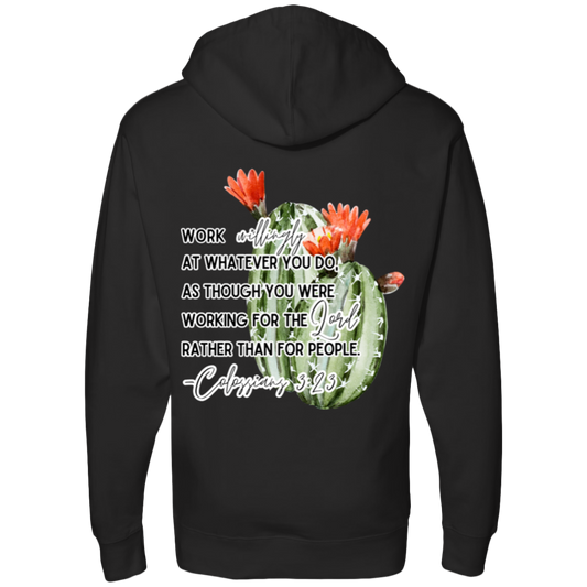 Colossians 3:23 red Midweight Hooded Sweatshirt