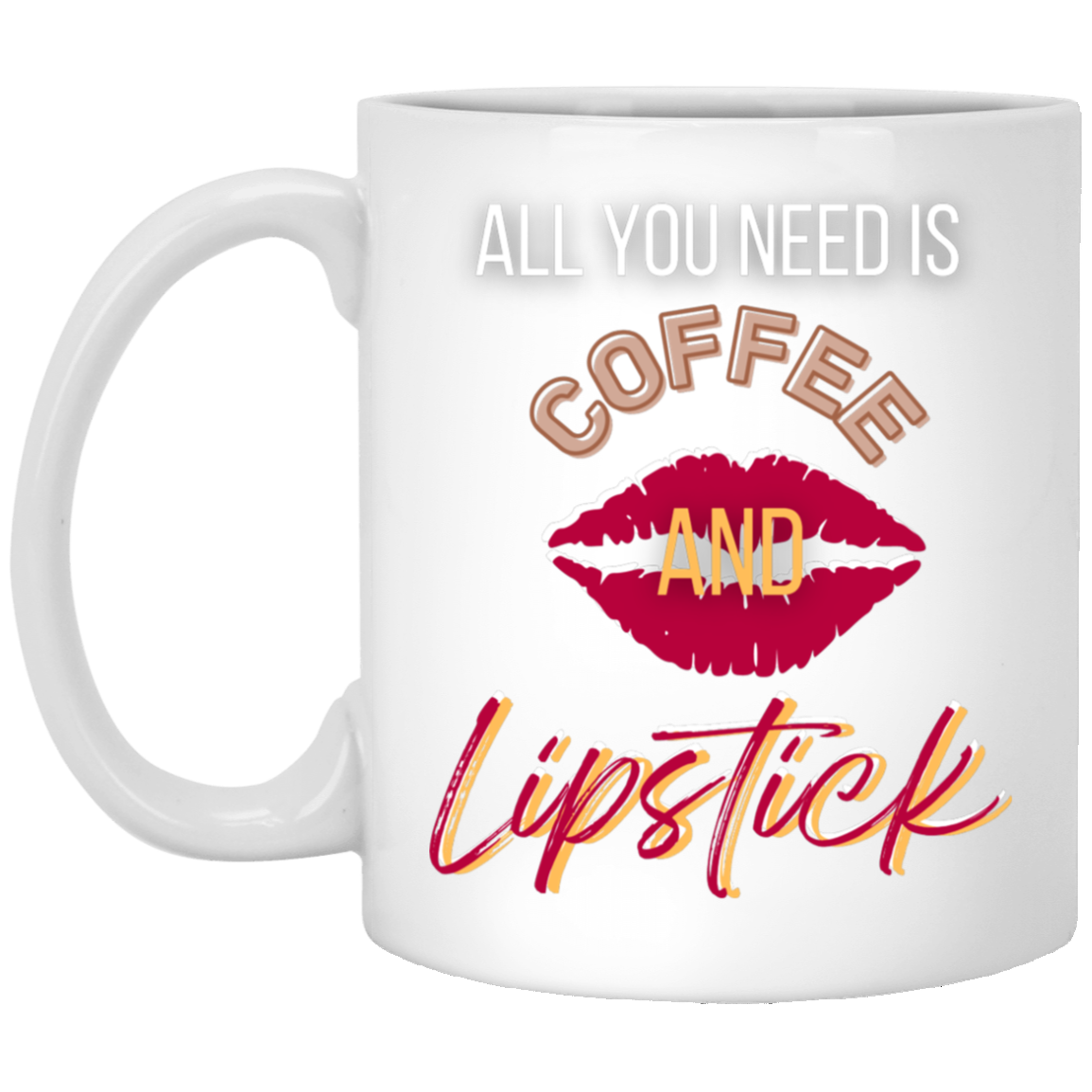 Coffee & Lipstick 11 oz. White Mug