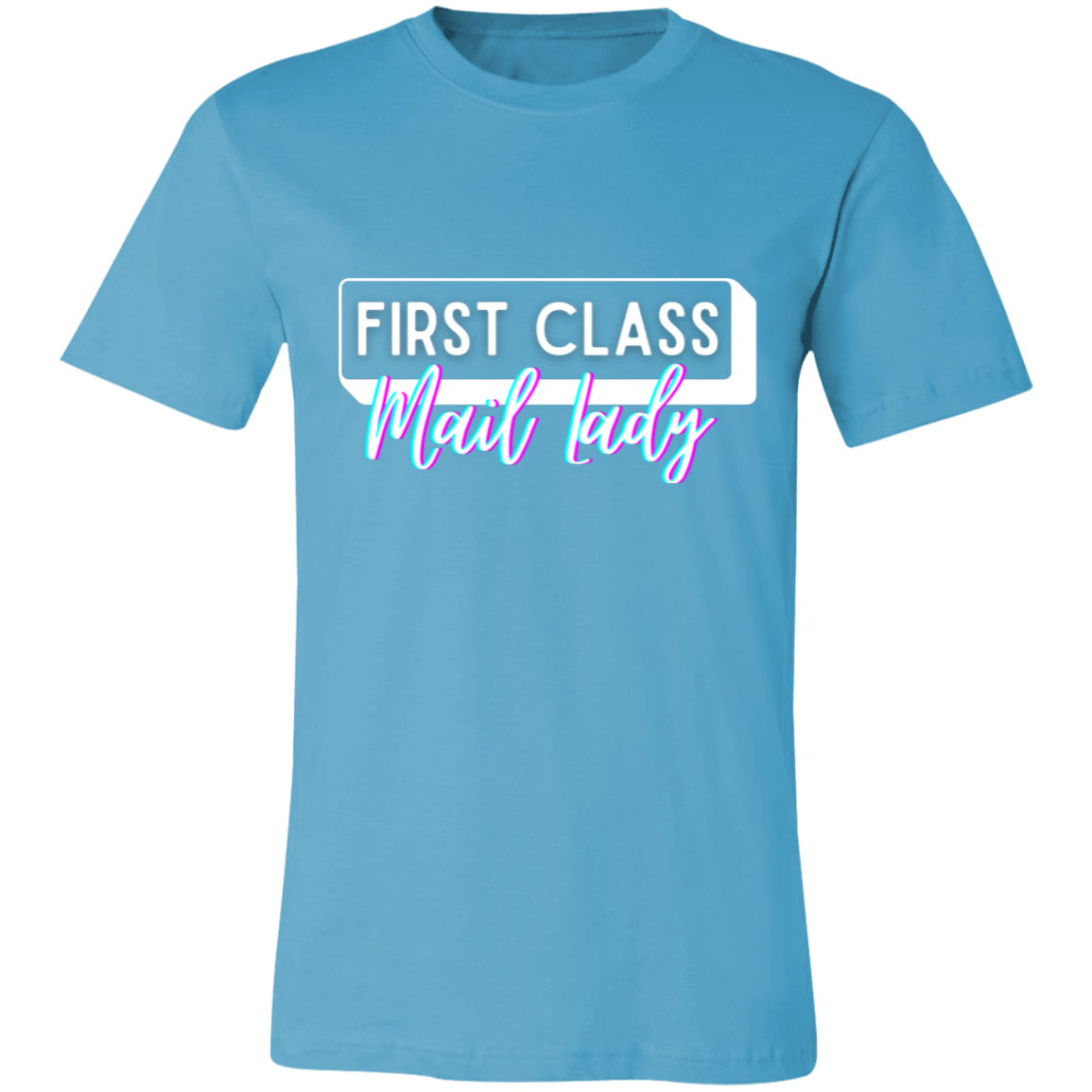 First Class Mail Lady Glitch 2- Unisex Jersey Short-Sleeve T-Shirt