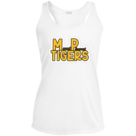 MP Tigers Gold and White Ladies' Performance Racerback Tank