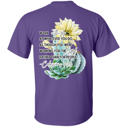 Colossians 3:23 yellow 5.3 oz. T-Shirt