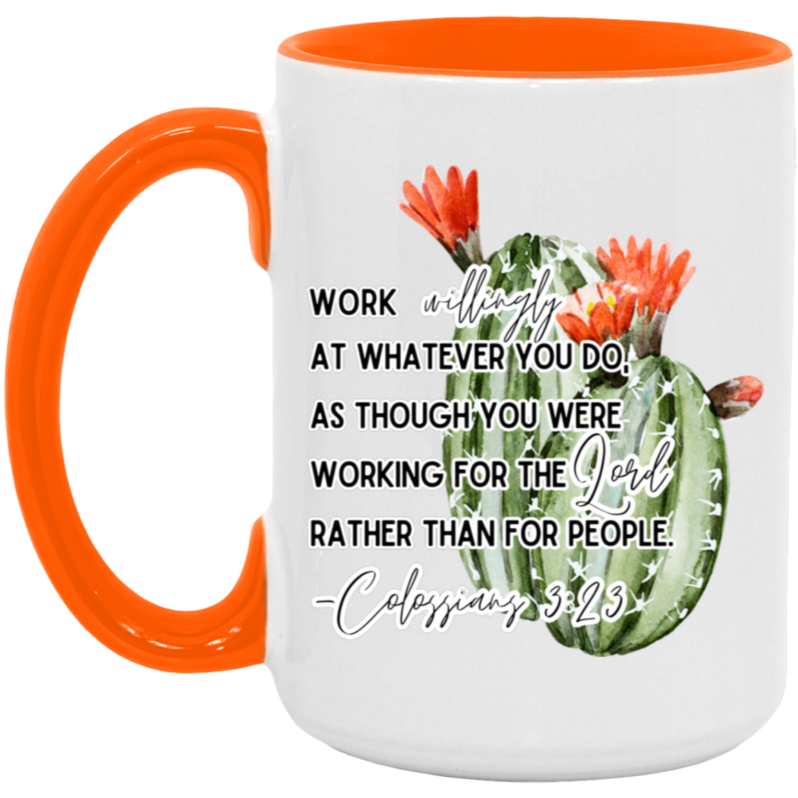 Colossians 3:23 red  15oz Accent Mug