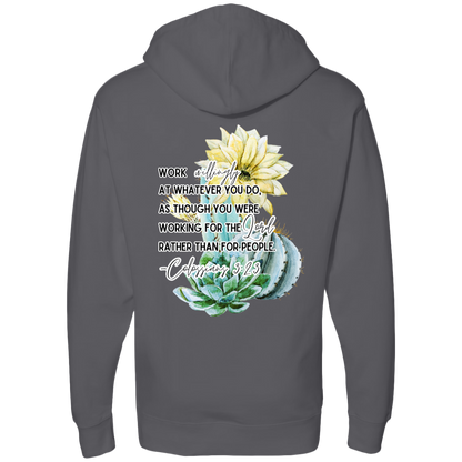 Colossians 3:23 yellow Midweight Hooded Sweatshirt