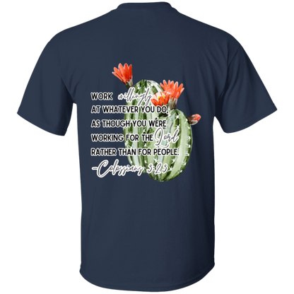 Colossians 3:23 red 5.3 oz. T-Shirt