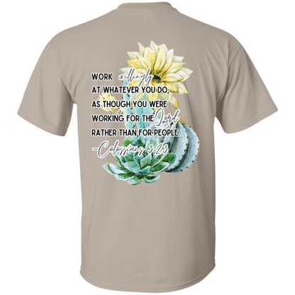 Colossians 3:23 yellow 5.3 oz. T-Shirt
