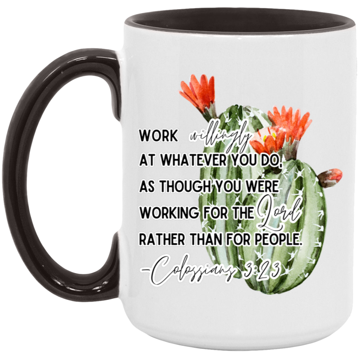 Colossians 3:23 red  15oz Accent Mug