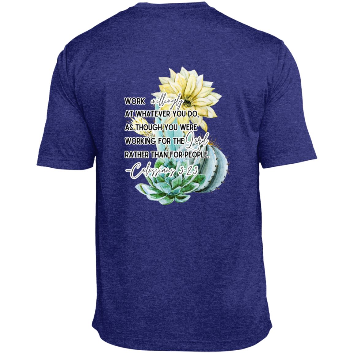 Colossians 3:23 yellow Heather Performance Tee