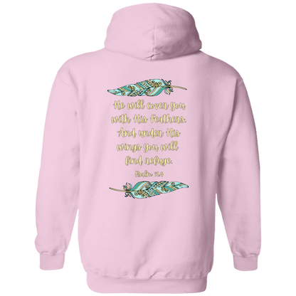 Psalm91:4 Pullover Hoodie 8 oz (Closeout)