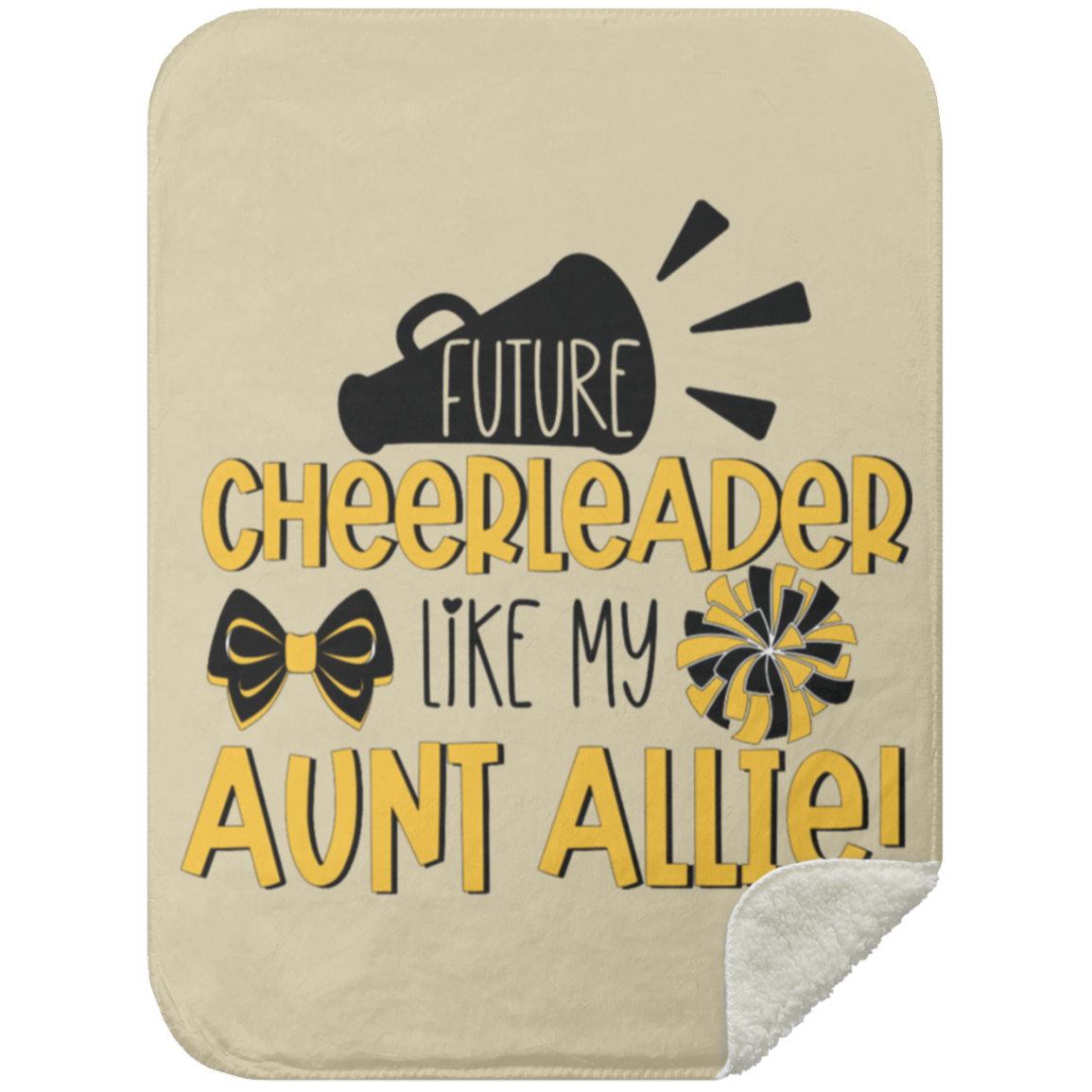 Future Cheerleader Allie Mink Sherpa Blanket 30x40
