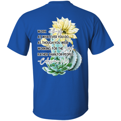 Colossians 3:23 yellow 5.3 oz. T-Shirt