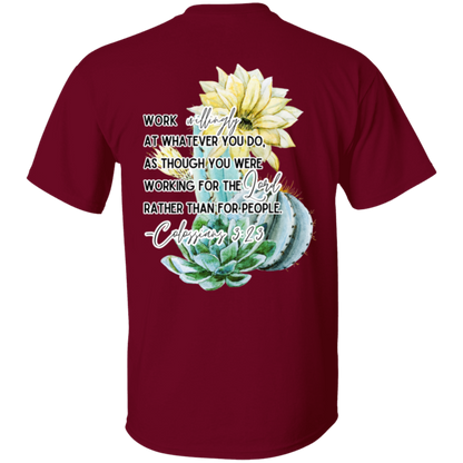 Colossians 3:23 yellow 5.3 oz. T-Shirt