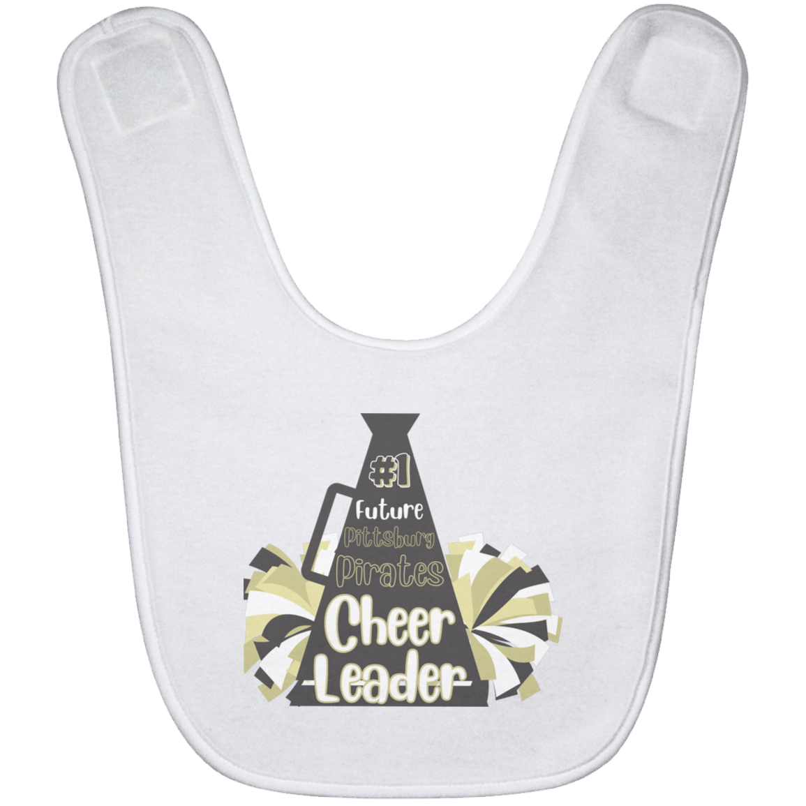 Future Pitt Pirate Cheer Megaphone Baby Bib