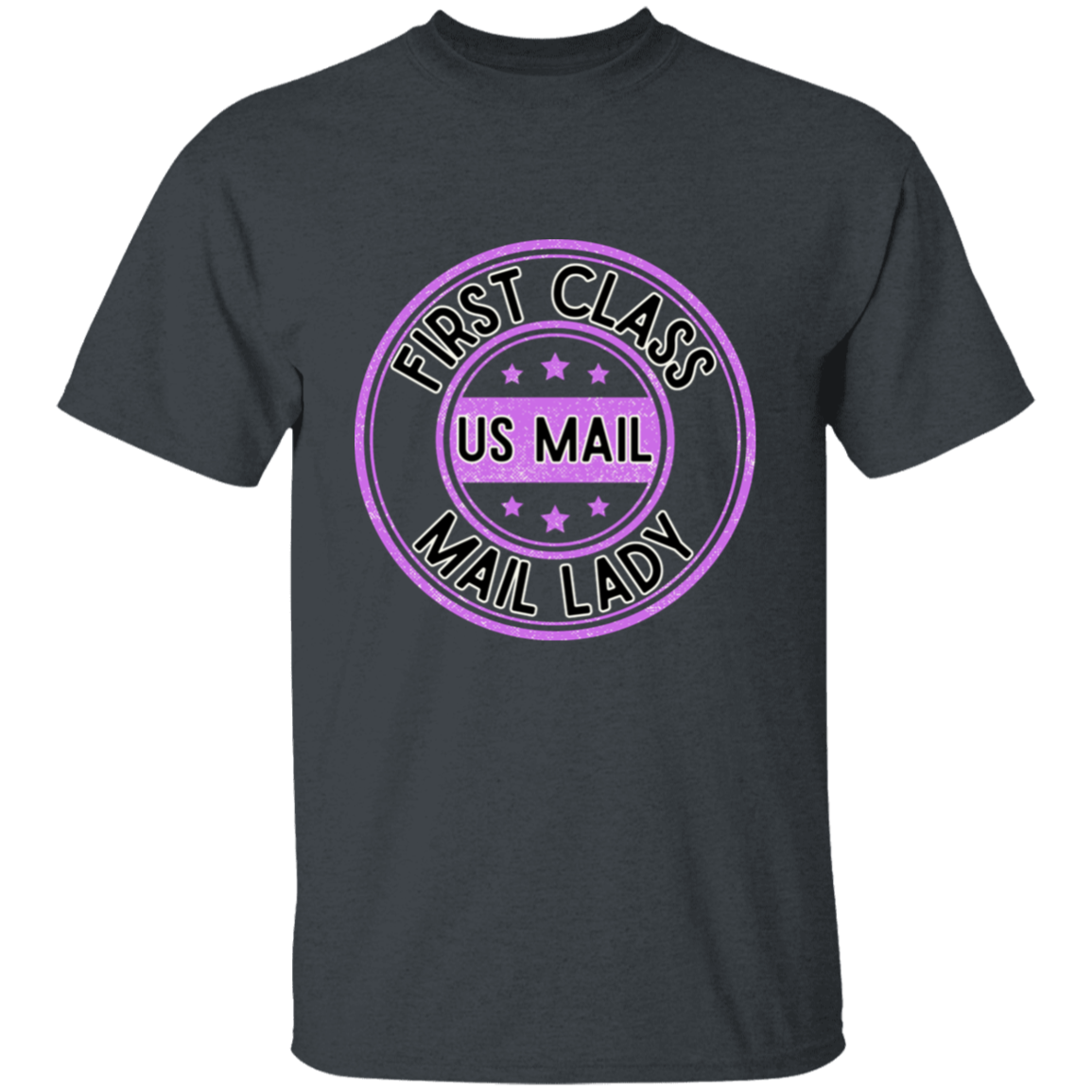 First Class Mail Lady Purple- S-6xl- 5.3 oz. T-Shirt