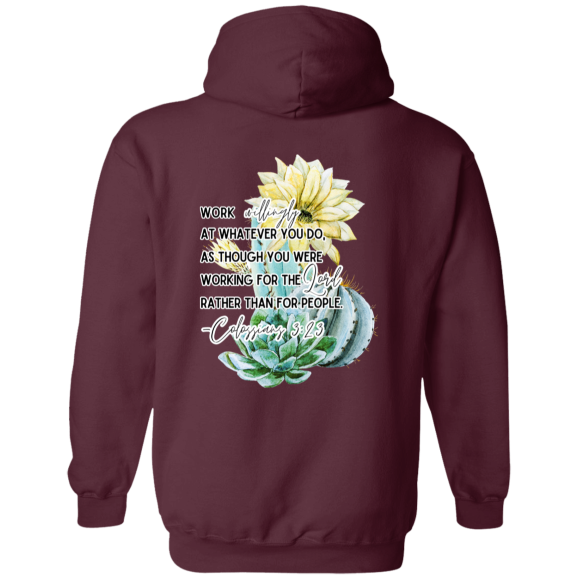 Colossians 3:23 yellow Pullover Hoodie 8 oz (Closeout)