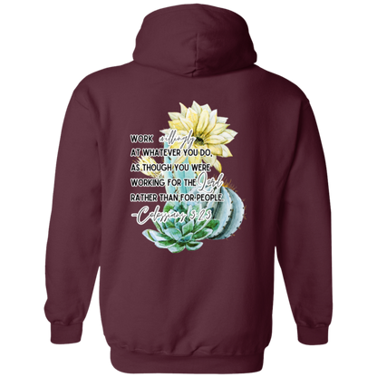 Colossians 3:23 yellow Pullover Hoodie 8 oz (Closeout)