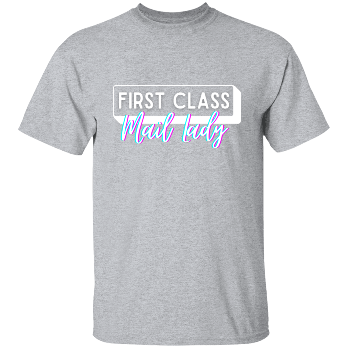 First Class Mail Lady Glitch 2- 5.3 oz. T-Shirt